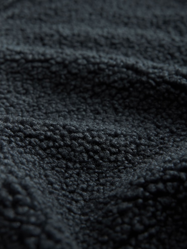 Marineblau/blau - Reissverschluss am Kragen - Jacke mit Borg-Fleece-Futter - Image 8 of 8