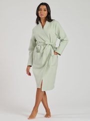 Loungeable Sage 100% Cotton Waffle Robe - Image 1 of 5