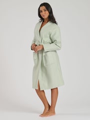 Loungeable Sage 100% Cotton Waffle Robe - Image 2 of 5