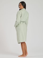 Loungeable Sage 100% Cotton Waffle Robe - Image 3 of 5