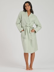 Loungeable Sage 100% Cotton Waffle Robe - Image 4 of 5