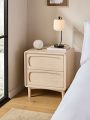 Light Natural Jude Oak Effect 2 Drawer Bedside Table - Image 1 of 8