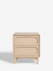 Light Natural Jude Oak Effect 2 Drawer Bedside Table - Image 5 of 8
