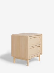Light Natural Jude Oak Effect 2 Drawer Bedside Table - Image 6 of 8