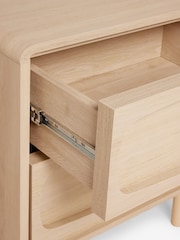 Light Natural Jude Oak Effect 2 Drawer Bedside Table - Image 8 of 8