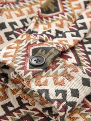 Ecru/Red Pattern Tapestry Shacket Overshirt - Image 10 of 10