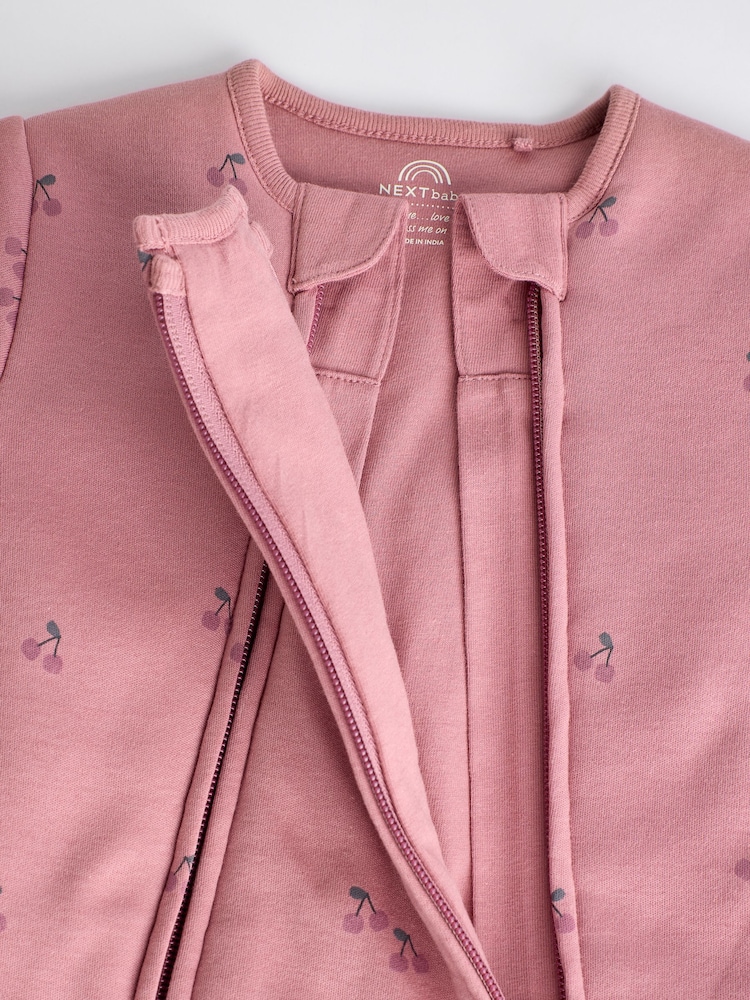 Pink 2.5 Tog Wadded Zip Sleepsuit - Image 5 of 8