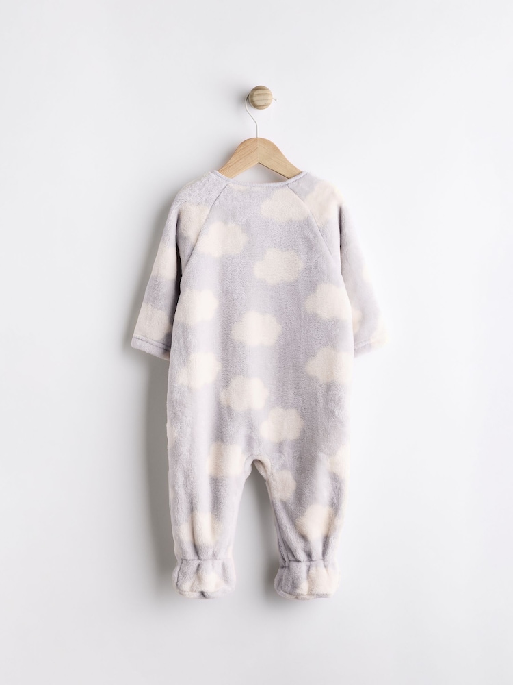 Grey Baby Fleece Zip Sleepsuit - Image 2 of 7