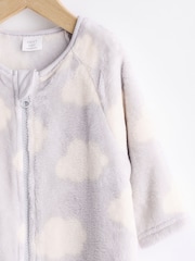 Grey Baby Fleece Zip Sleepsuit - Image 3 of 7