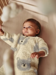 Grey Baby Fleece Zip Sleepsuit - Image 3 of 10