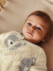 Grey Baby Fleece Zip Sleepsuit - Image 4 of 10