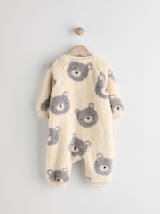 Grey Baby Fleece Zip Sleepsuit - Image 5 of 10