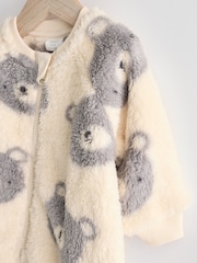 Grey Baby Fleece Zip Sleepsuit - Image 6 of 10