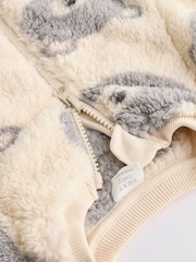 Grey Baby Fleece Zip Sleepsuit - Image 8 of 10