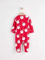 Red Baby Christmas Santa 100% Cotton Sleepsuit (0mths-2yrs) - Image 2 of 7
