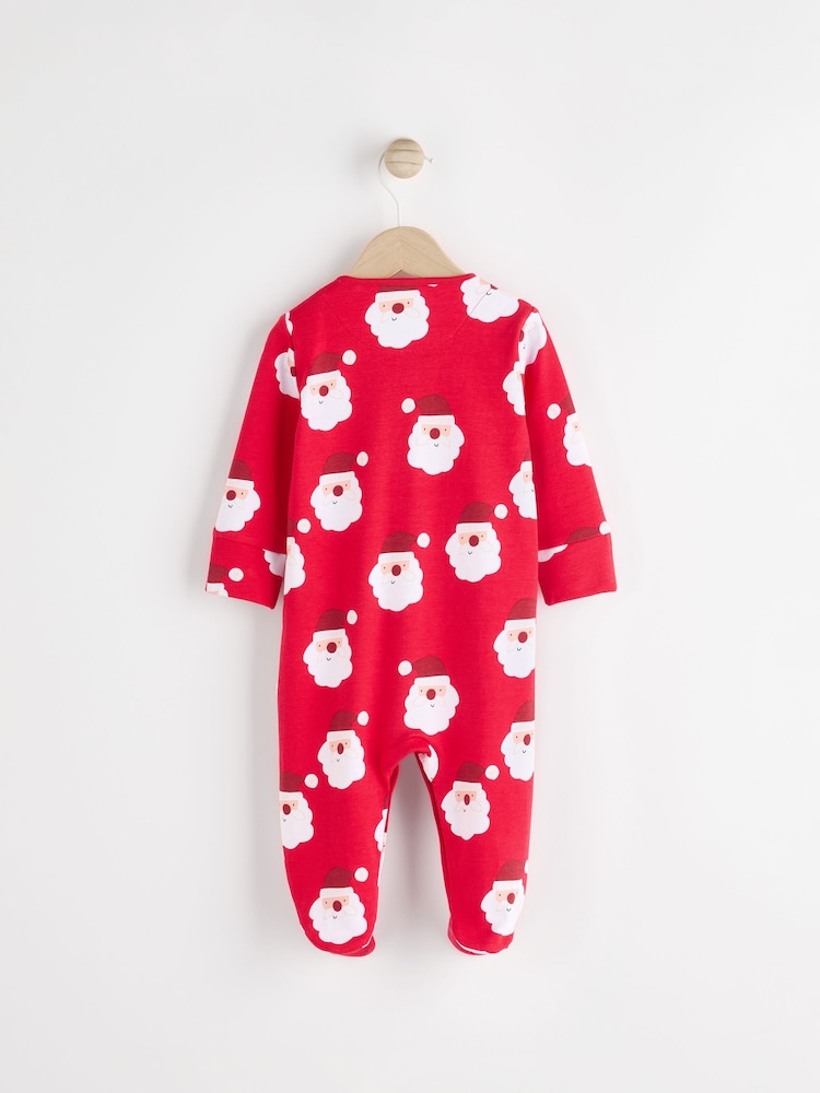 Red Baby Christmas Santa 100% Cotton Sleepsuit (0mths-2yrs) - Image 2 of 7
