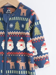 Navy Baby Printed Character Christmas 100% Cotton Sleepsuit (0mths-3yrs) - Image 5 of 9