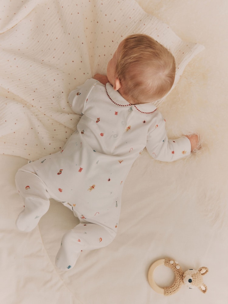 White Christmas Character Baby Sleepsuit (0-12mths) - Image 2 of 12