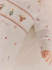 White Christmas Character Baby Sleepsuit (0-12mths) - Image 4 of 12