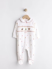 White Christmas Character Baby Sleepsuit (0-12mths) - Image 5 of 12