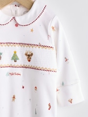 White Christmas Character Baby Sleepsuit (0-12mths) - Image 7 of 12