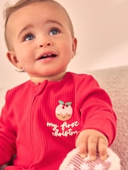 Red Baby My First Christmas 100% Cotton Sleepsuit (0mths-3yrs) - Image 3 of 8