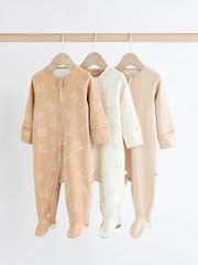 Neutrale Farbe - Baby Bear 100 % Baumwoll-Schlafanzüge im 3er-Pack (0-2 Jahre) - Bild 1 von 11