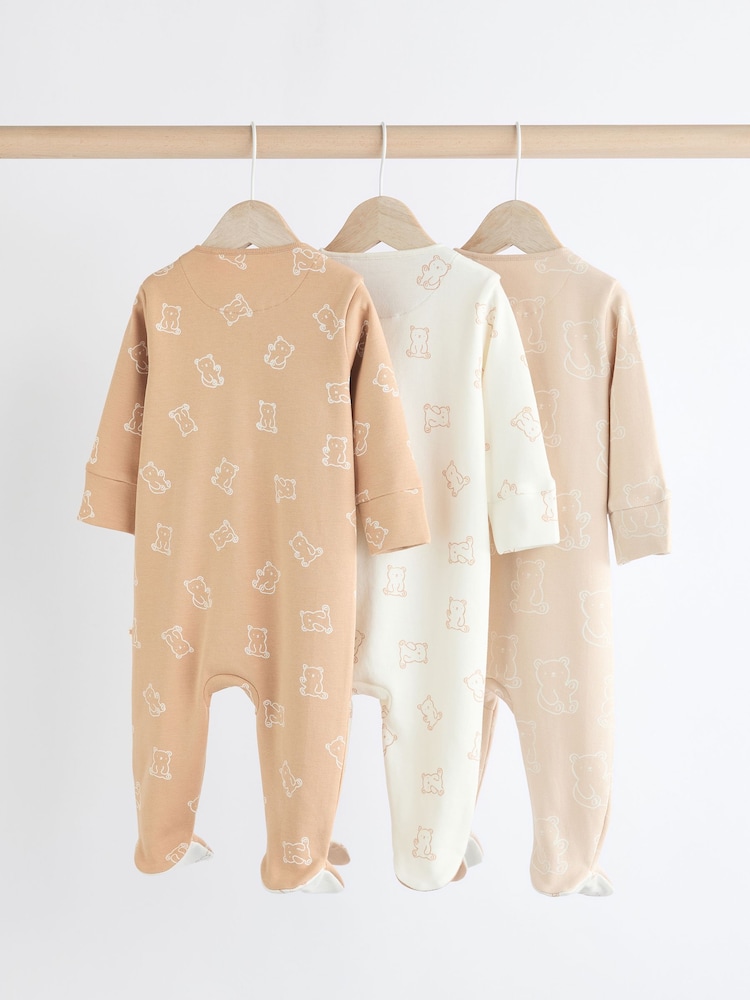 Neutrale Farbe - Baby Bear 100 % Baumwoll-Schlafanzüge im 3er-Pack (0-2 Jahre) - Bild 2 von 11