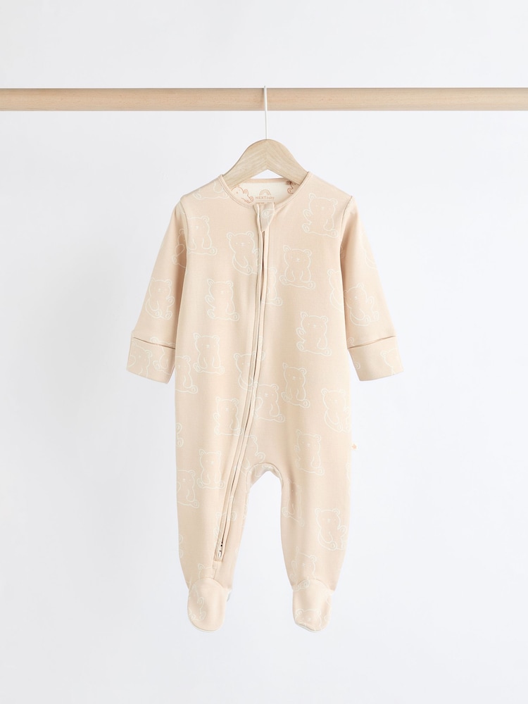 neutre - Bébé Bear 100% Cotton Sleepsuits 3 Lot (0-2yrs) - Image 3 of 11