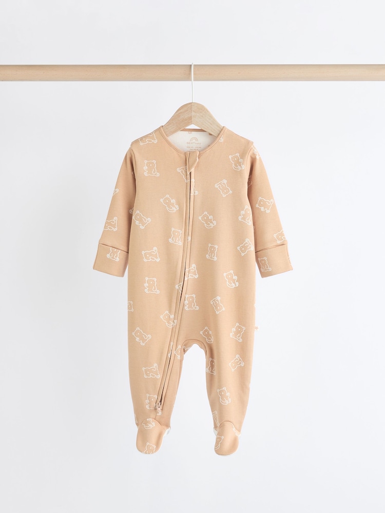 neutre - Bébé Bear 100% Cotton Sleepsuits 3 Lot (0-2yrs) - Image 6 of 11