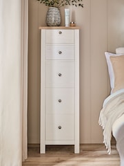 Chalk Malvern Paint Effect 5 Drawer Chest of Drawers - Image 2 of 12