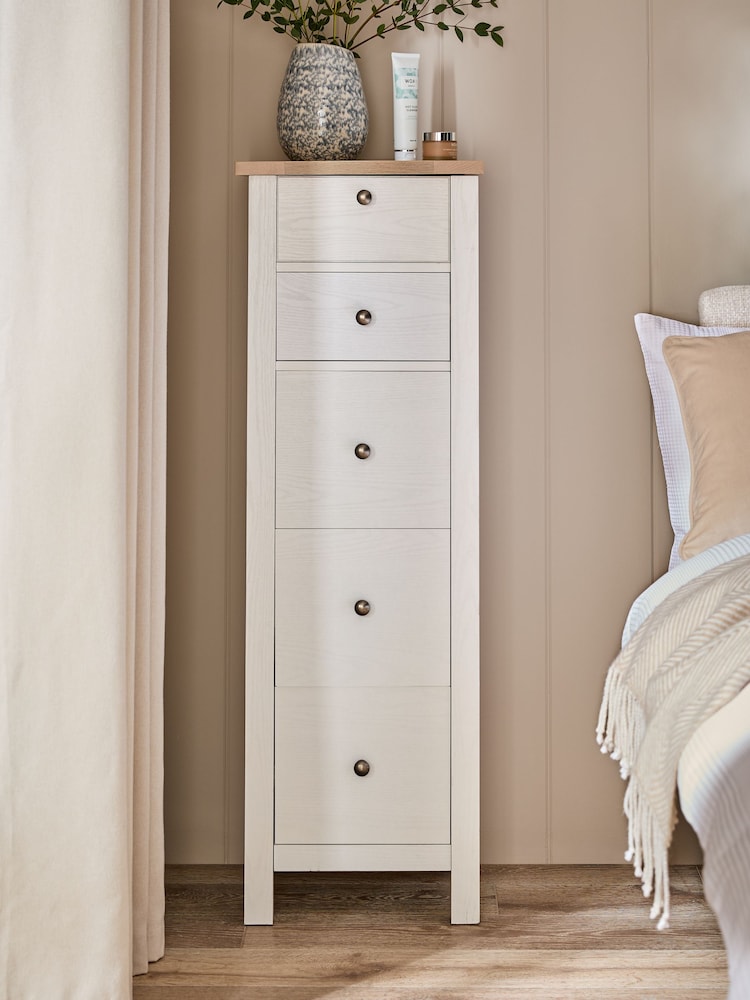 Chalk Malvern Paint Effect 5 Drawer Chest of Drawers - Image 2 of 12