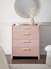 Soft Velvet Blush Pink Scarlett Upholstered Chest of Drawers - Image 1 of 10
