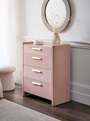 Soft Velvet Blush Pink Scarlett Upholstered Chest of Drawers - Image 2 of 10