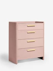 Soft Velvet Blush Pink Scarlett Upholstered Chest of Drawers - Image 5 of 10