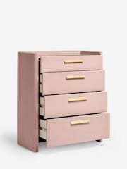 Soft Velvet Blush Pink Scarlett Upholstered Chest of Drawers - Image 6 of 10