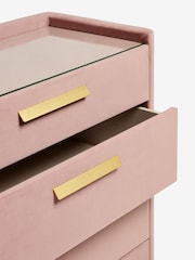 Soft Velvet Blush Pink Scarlett Upholstered Chest of Drawers - Image 8 of 10