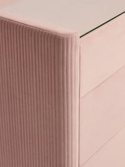 Soft Velvet Blush Pink Scarlett Upholstered Chest of Drawers - Image 9 of 10