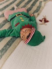 Zelena s škratom - dojenček božič pajac za spanje & klobuki in kape; pokrivala Set (0mths-2yrs) - Slika 3 iz 13