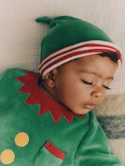 Zelena s škratom - dojenček božič pajac za spanje & klobuki in kape; pokrivala Set (0mths-2yrs) - Slika 4 iz 13