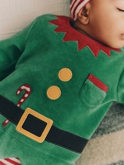 Zelena s škratom - dojenček božič pajac za spanje & klobuki in kape; pokrivala Set (0mths-2yrs) - Slika 5 iz 13