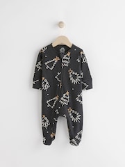 Black/White Matching Family Baby Christmas Tree 100% Cotton Sleepsuit (0mths-3yrs) - Image 1 of 10