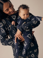 Black/White Matching Family Baby Christmas Tree 100% Cotton Sleepsuit (0mths-3yrs) - Image 3 of 10