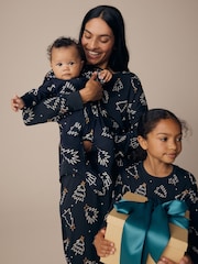 Black/White Matching Family Baby Christmas Tree 100% Cotton Sleepsuit (0mths-3yrs) - Image 4 of 10