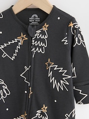 Black/White Matching Family Baby Christmas Tree 100% Cotton Sleepsuit (0mths-3yrs) - Image 6 of 10