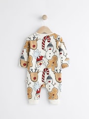 Ecru Baby Christmas Character 100% Cotton Sleepsuit (0mths-3yrs) - Image 6 of 11
