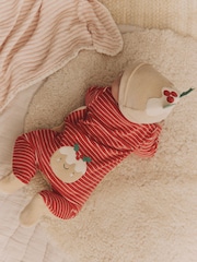 Rdeča z motivom pudinga - dojenček božič pajac za spanje & klobuki in kape; pokrivala Set (0mths-2yrs) - Slika 2 iz 13