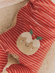 Rdeča z motivom pudinga - dojenček božič pajac za spanje & klobuki in kape; pokrivala Set (0mths-2yrs) - Slika 4 iz 13