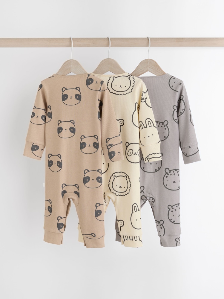 Neutral Rainbow Baby Footless Sleepsuits 3 Pack (0mths-3yrs) - Image 2 of 10
