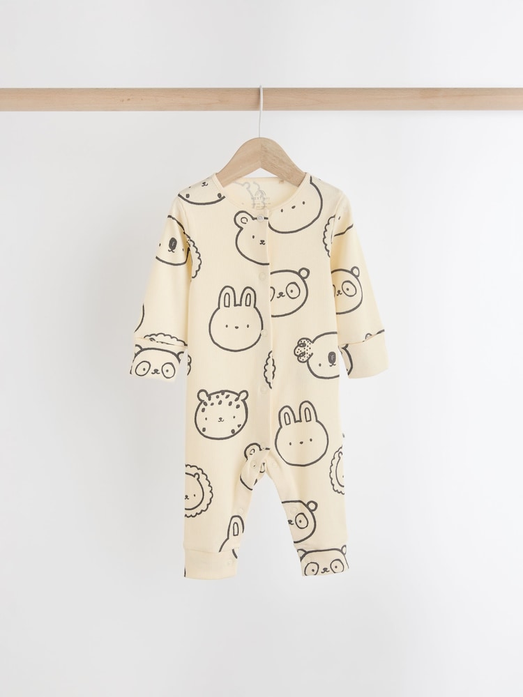 Neutral Rainbow Baby Footless Sleepsuits 3 Pack (0mths-3yrs) - Image 5 of 10